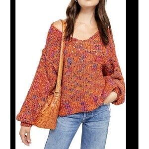 Chelsea And Theodore Sweater Multicolor Ombre Orange Knit Womens XS Pull…​